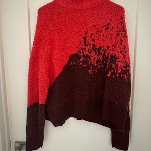 lululemon athletica Red and Brown Turtleneck Sweater